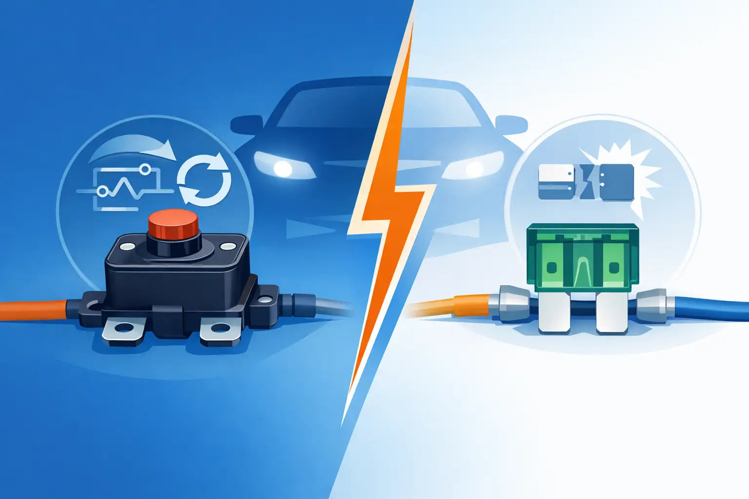 Automotive Resettable Circuit Breaker vs Fuse