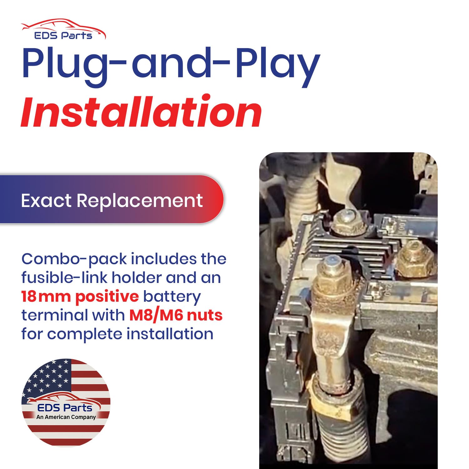EDS 24380-89914 2438089914 Fusible Link Holder & 24340-7F000 Positive Battery Terminal – 6-Pole Battery Fuse Assembly for Nissan Armada,Frontier,Pathfinder,Xterra,QX56 & QX80 (140A/80A/60A Circuits)