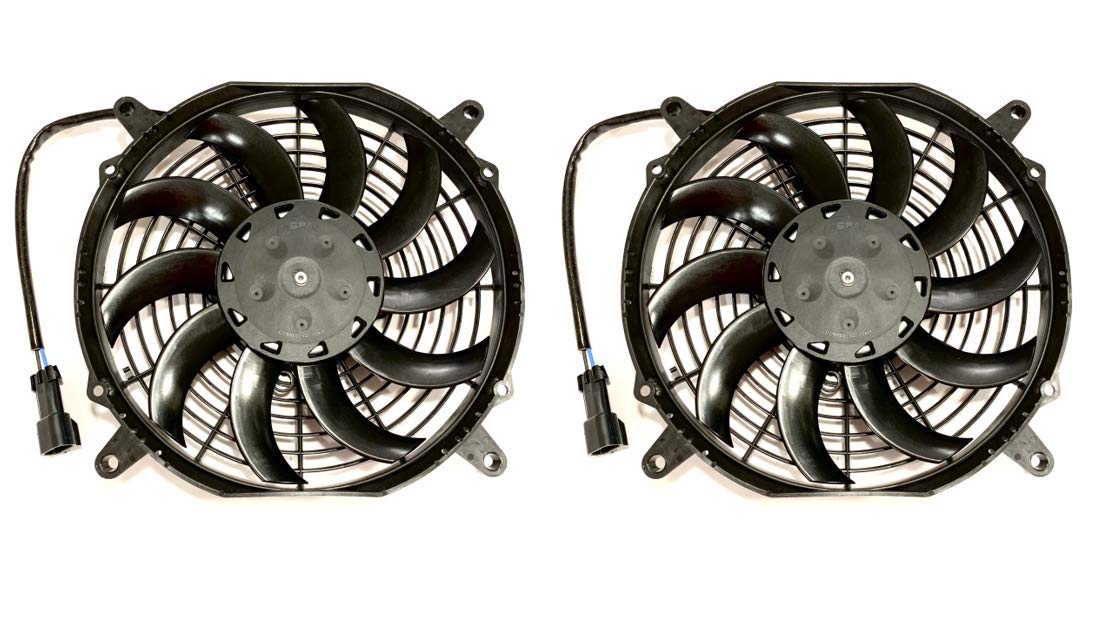 2 Pack!! Save $$ - SPAL 30100628B Trans/Air 2160116 10'' Puller Fans 12 Volt High Performance Curved Blades 802 cfm w 8 mounting Brackets VA11A-AP7/C/T-57A