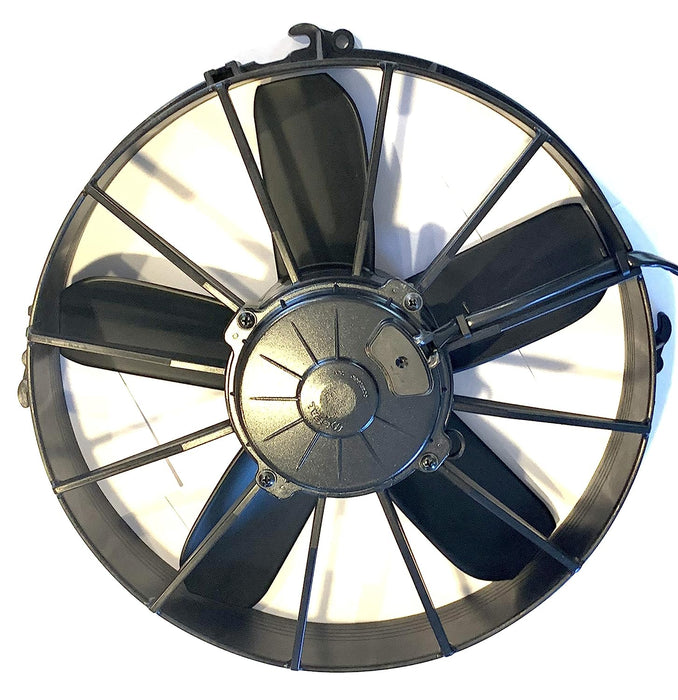 SPAL 30102038 12" 12 Volt Puller Fan High Performance Straight Blade 1640 cfm w Plastic Shroud