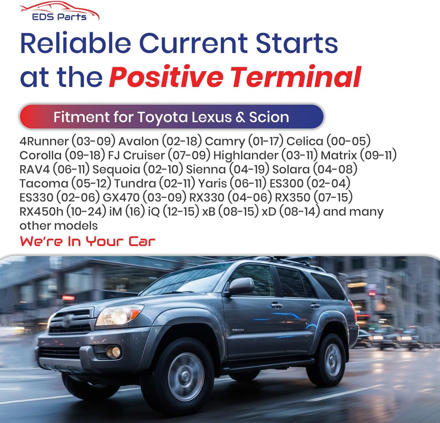 EDS 90982-05054 9098205054 Positive Battery Terminal Connector | Replacement for Toyota Camry Corolla Tacoma Sienna RAV4 Highlander 4Runner Lexus ES300 Scion xB & xD and Similar Models