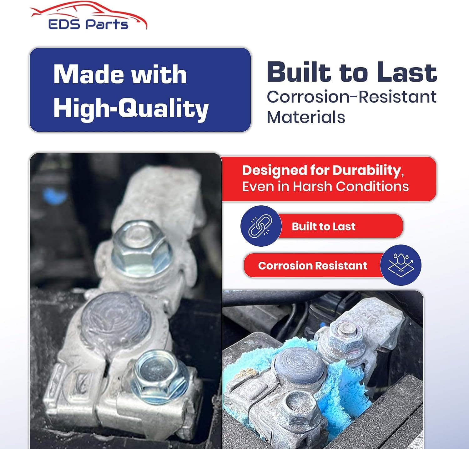 EDS Negative Terminals EDS 90982-06061 9098206061 Negative Battery Terminal Assembly with Nut Compatible Replacement for Toyota Lexus Vehicles Including Avalon Camry Highlander RAV4 ES350 RX450h EDS 90982-06061 Negative Battery Terminal