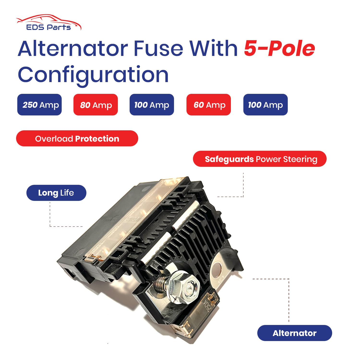 EDS 924-079 924079 Fusible Fuse Link & Positive Battery Terminal Kit, 250 Amp Main Alternator Fuse, Exact Replacement for Nissan Altima (07-13), Maxima (09-14), Murano (09-14), Teana (08-12)