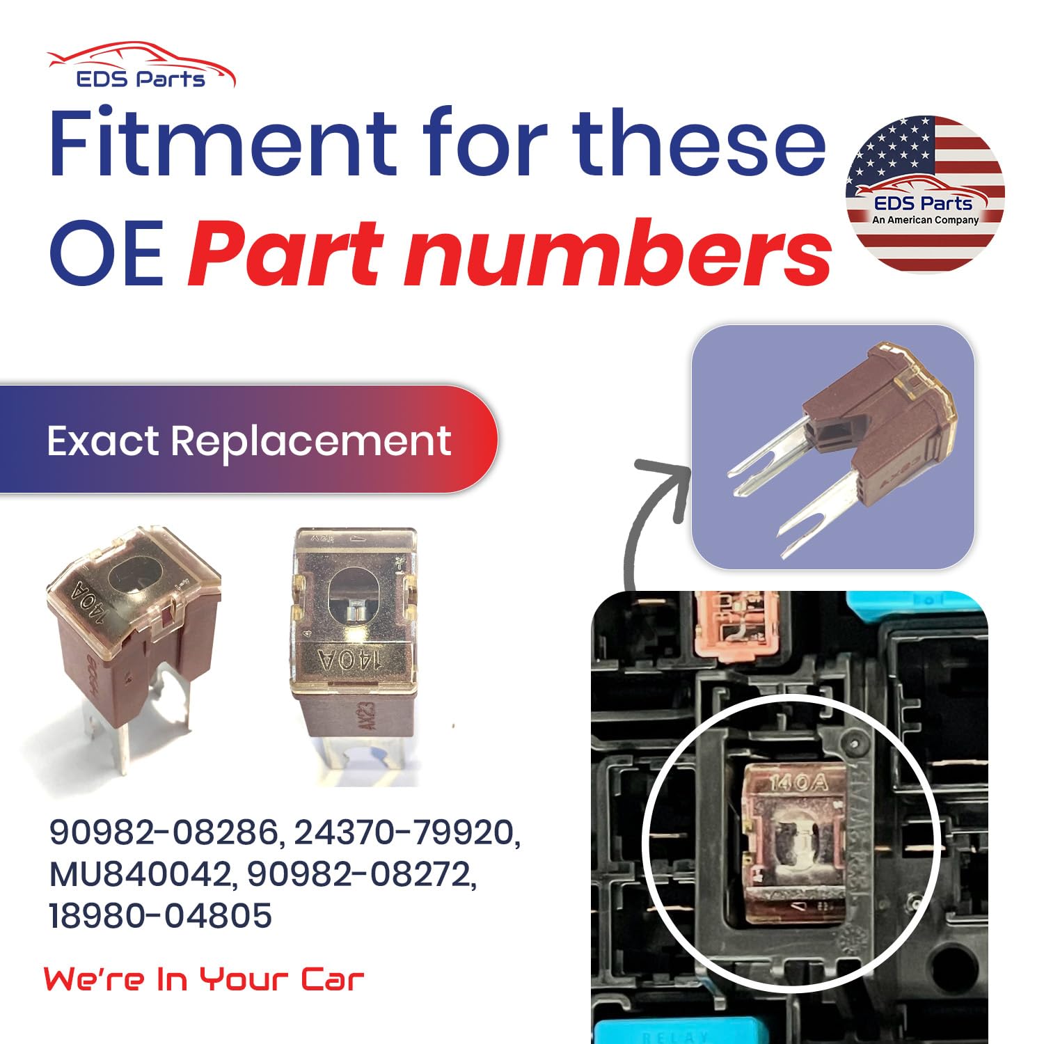 EDS 927-2140 140 Amp Bolt Fuse |Toyota 90982-08286 Falcon etc