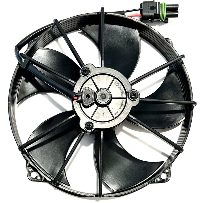 SPAL 30103131 7.2" Puller Radiator Condenser Fan 12 Volt High Performance Curved Blade 398 cfm VA75-A101-90A 12V - Replacement for Polaris 2413007 etc w Female Connector Kit