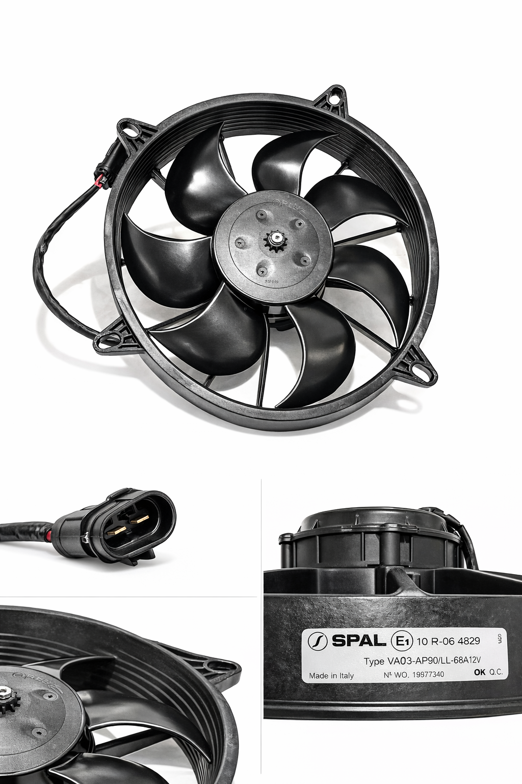 SPAL Fan - 30102800 11" 12 Volt Puller Fan Sealed High Output Curved Blade 1604 cfm VA03-AP90/LL-68A