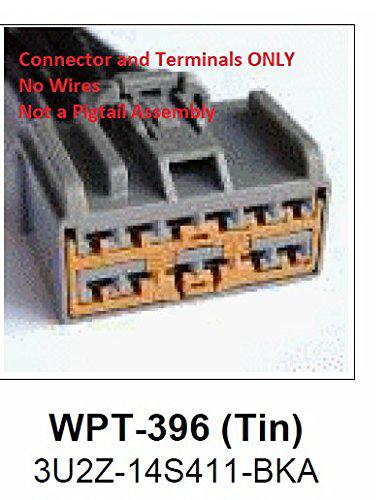 New Connector & Terminals for WPT396 WPT-396 / Ford 3U2Z-14S411-BKA 3U2Z14S411BKA