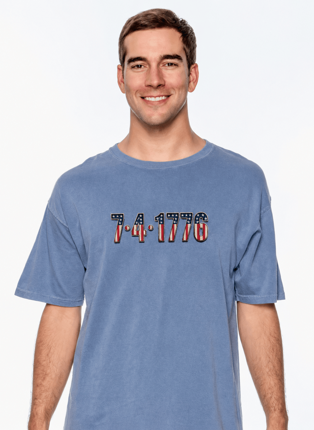EDS America 250 Comfort Colors® T-Shirt | 7•4•1776 Patriotic Tee | Double-Sided July 4th Independence Day Shirt - Ships in 1-3 business Days America 250 Comfort Colors® T-Shirt | 7•4•1776 Patriotic Tee | Double-Sided July 4th Independence Day Shirt - Ships in 1-3 business Days