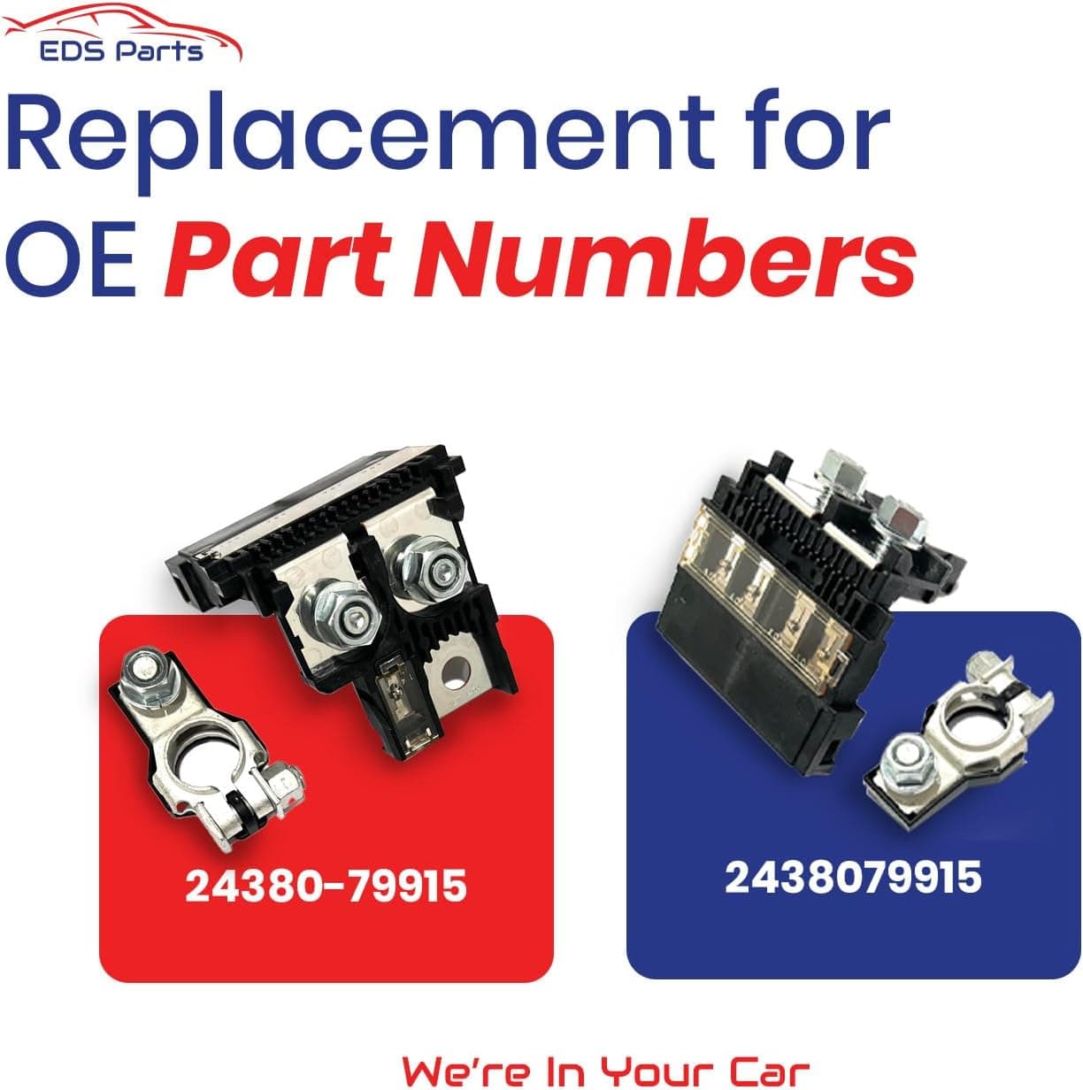 EDS Combo Pack - Terminal & Fuse Nissan | Infiniti 24380-79915 2438079915 Battery Fusible Fuselink Fuse with 24340-7F000 Positive Battery Terminal Compatible Replacement for Nissan Infiniti Vehicles 140 Alternator Starter Main Fuse. Titan Sentra etc Nissan | Infiniti 24380-79915 Fuse & Battery Terminal