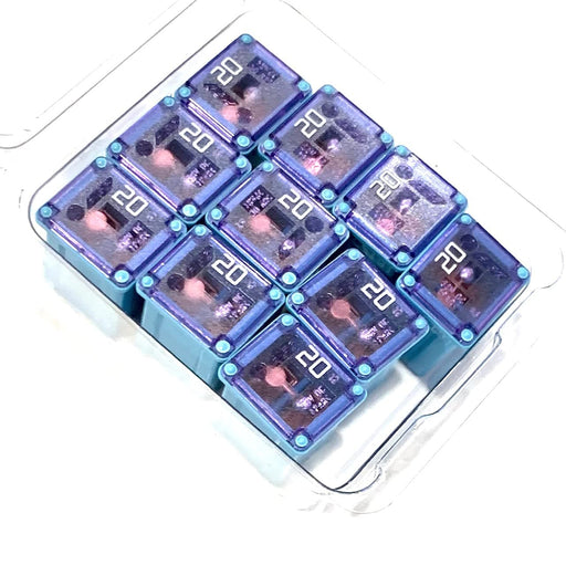 EDS Fuse 10 Pack!! 20 AMP Blue Automotive Low Profile Mini J Case Fuse Compatible for Ford, Chevy/GM Nissan Toyota Hyundai Kia etc Pickup Trucks Cars and SUVs 38211-SNA-A01 18790-01122 7T4Z-14526-A 68144442AA 20 AMP Mini J Fuse Blue Low Profile Case Fuse - 10 Pack