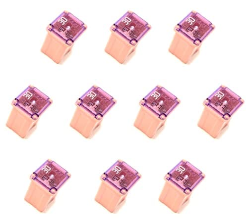 EDS Fuse 10 Pack!! 30 AMP Pink Automotive Low Profile Mini J Case Fuse for Ford, Chevy/GM Nissan Toyota Hyundai Kia Honda - Pickup Trucks, Cars & SUVs 1879001123 38211SNAA11 7T4Z14526C ‎68144443AA 30 AMP Blue Automotive Low Profile Mini J Case Fuse - 10 Pc