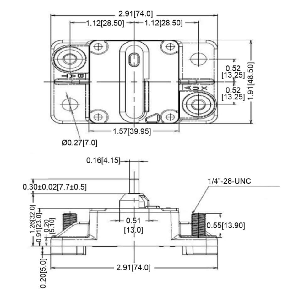 EDS Fuse Circuit Breaker Resettable Fuse Car Marine Boat Trolling Motor ATV 42VDC Waterproof Protected Resettable Fuse Circuit Breaker Car Marine Trolling Motor