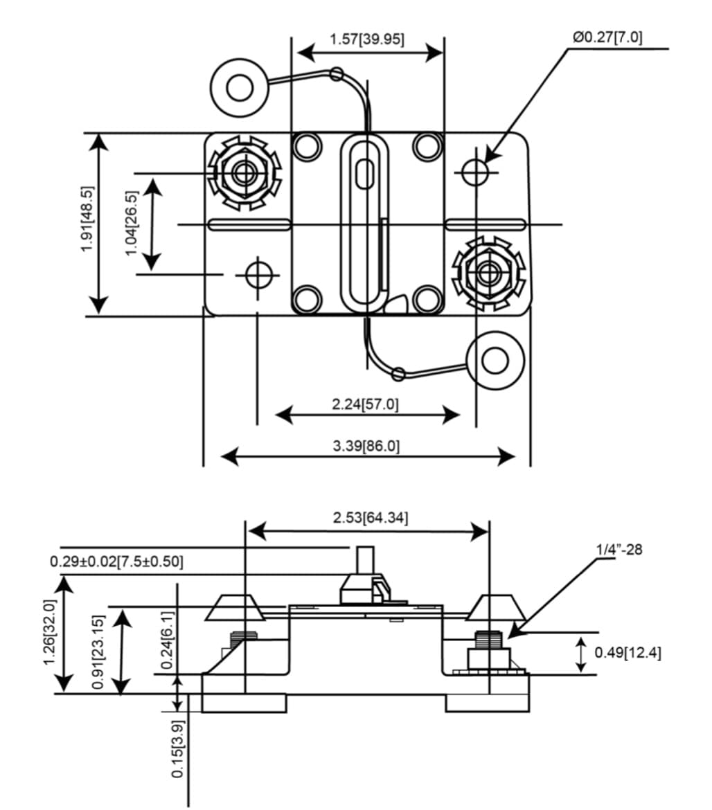 EDS Fuse Circuit Breaker Resettable Fuse Car Marine Boat Trolling Motor ATV 42VDC Waterproof Protected Resettable Fuse Circuit Breaker Car Marine Trolling Motor