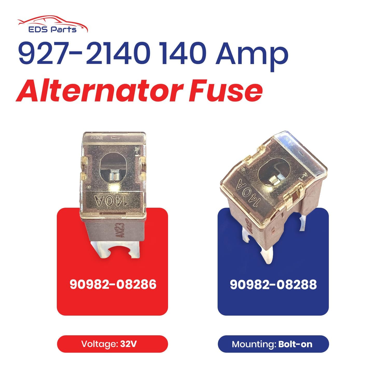 EDS Fuse EDS 927-2140 9272140 140 Amp Fuse Compatible Replacement for Toyota Nissan Ford Hyundai 90982-08286 9098208286 24370-79920 MU840042 90982-08272 18980-04805 2437079920 Falcon (1 Pack) EDS 927-2140 140 Amp Bolt Fuse |Toyota 90982-08286 Falcon etc