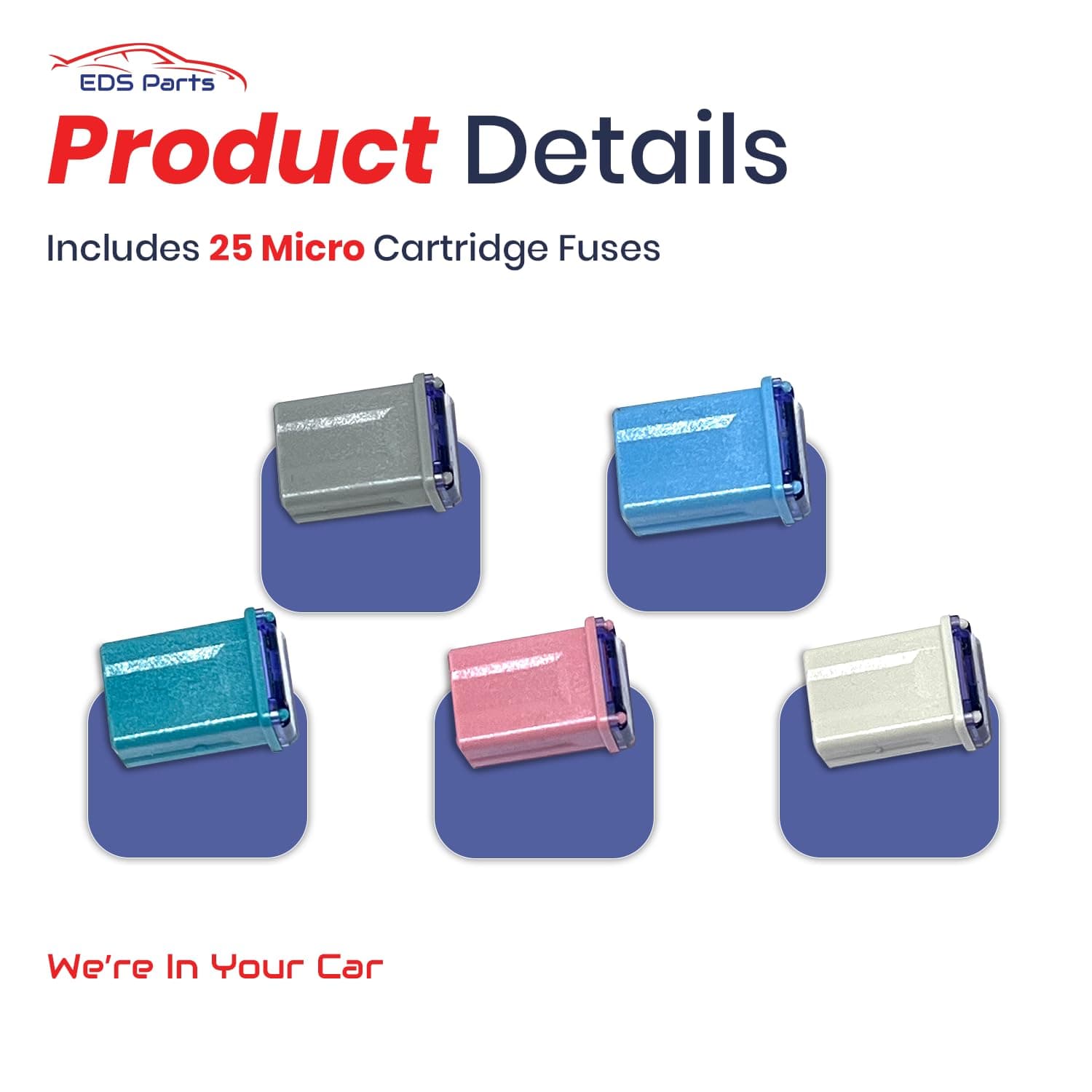 EDS Fuse EDS Micro Cartridge Auto Fuses, FMM/MCASE Fuses - choose your option -  Kit, 5 Each - 15A, 20A, 25A, 30A, 40A or multi pack EDS Micro Cartridge Auto Fuses, FMM/MCASE Fuses - choose your option -  Kit, 5 Each - 15A, 20A, 25A, 30A, 40A or multi pack