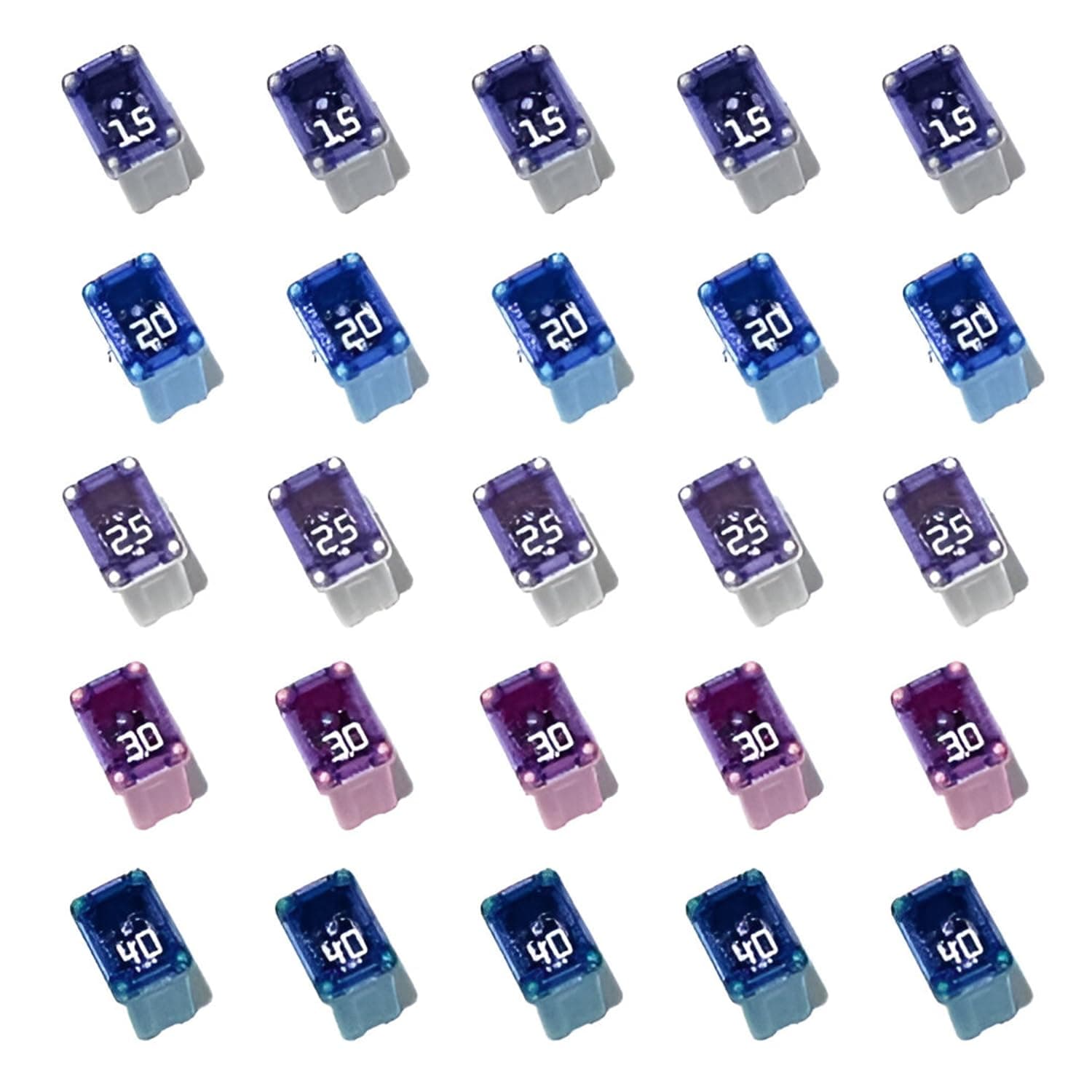 EDS Fuse EDS Micro Cartridge Auto Fuses, FMM/MCASE Fuses - choose your option -  Kit, 5 Each - 15A, 20A, 25A, 30A, 40A or multi pack EDS Micro Cartridge Auto Fuses, FMM/MCASE Fuses - choose your option -  Kit, 5 Each - 15A, 20A, 25A, 30A, 40A or multi pack