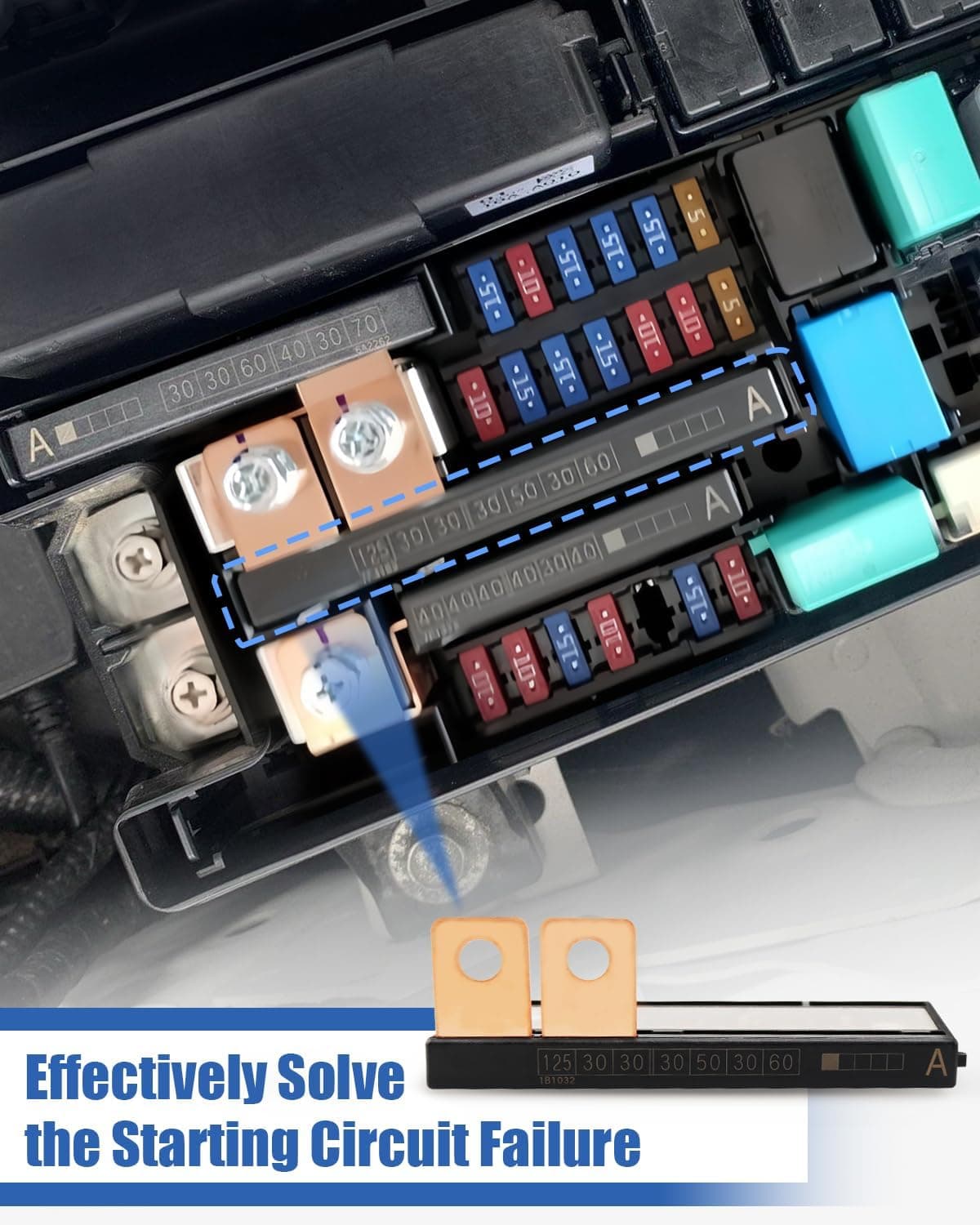 EDS Fuselink EDS 38231-TBA-A01 38231TBAA01 Multi Block A Fuselink (7 Circuit) with Screw Exact Replacement for Honda Civic ('16 - '20) - 125 Amp Main Fuse EDS 38231-TBA-A01 38231TBAA01 Multi Block A Fuselink