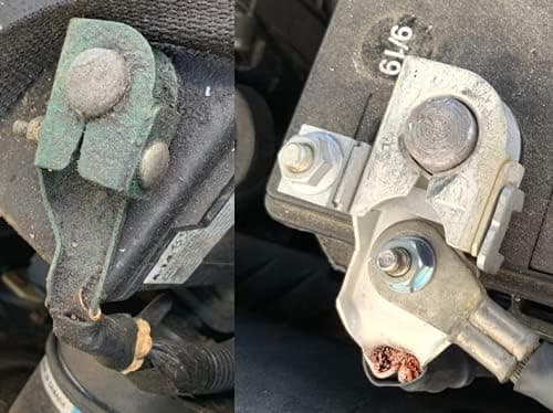 EDS Negative Terminals EDS 7T4Z-14450-BA Crimp NEGATIVE Battery Terminal for Corroded on F 150 Rangers Vans and many other vehicles - up to 1 AWG Cable with Heatshrink EDS 7T4Z-14450-BA Crimp Negative Battery Terminal Connector
