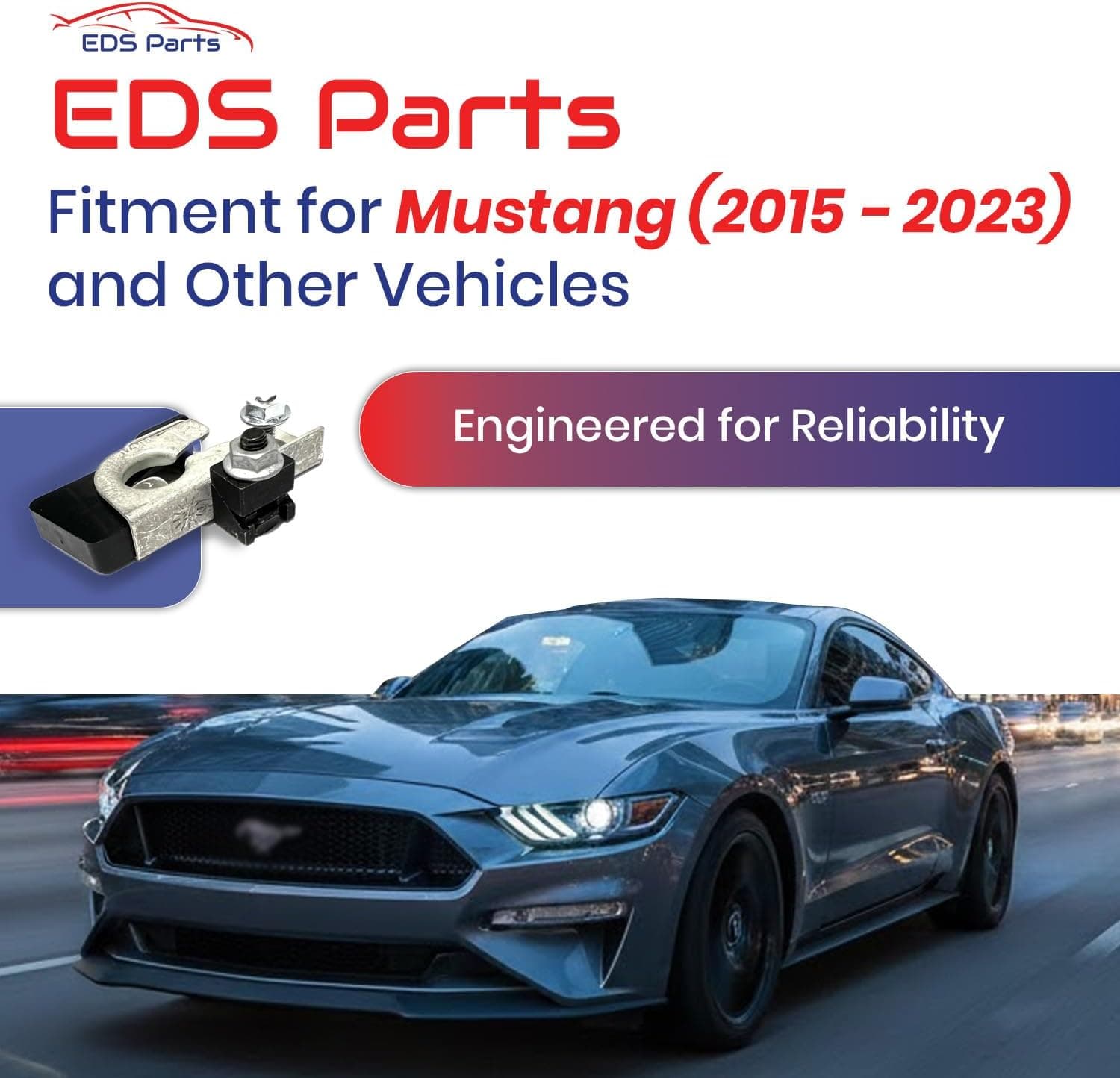 EDS Negative Terminals EDS 926-878 926878 Negative Battery Terminal Connector | OEM Spec Exact Replacement for FU5Z-14450-A FU5Z14450A Ford Mustang (2015-2023) & Similar Vehicles | Tin-Plated Copper Alloy with M6 Nut EDS 926-878 | Ford Mustang FU5Z-14450-A Negative Battery Terminal