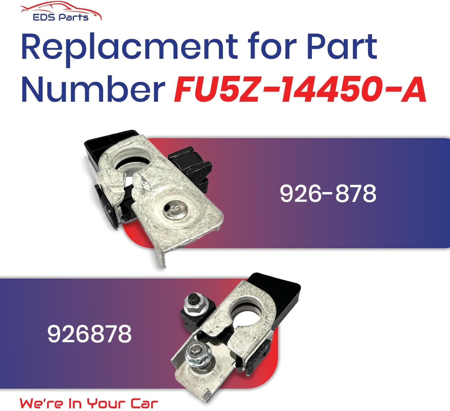 EDS Negative Terminals EDS 926-878 926878 Negative Battery Terminal Connector | OEM Spec Exact Replacement for FU5Z-14450-A FU5Z14450A Ford Mustang (2015-2023) & Similar Vehicles | Tin-Plated Copper Alloy with M6 Nut EDS 926-878 | Ford Mustang FU5Z-14450-A Negative Battery Terminal