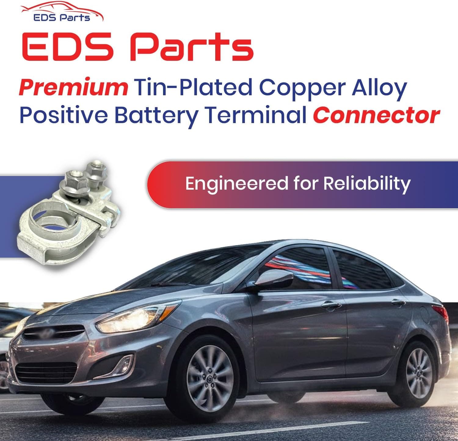 EDS Positive Terminals EDS 91980-3X010 919803X010 68226707AA Hyundai Positive Battery Terminal Connector | Replacement for Hyundai & Kia Genesis Jeep Chrysler Vehicles | Accent Sedona Soul Rio Wrangler Optima Elantra similar models 91980-3X010 919803X010 68226707AA Hyundai Battery Terminal & Kia 