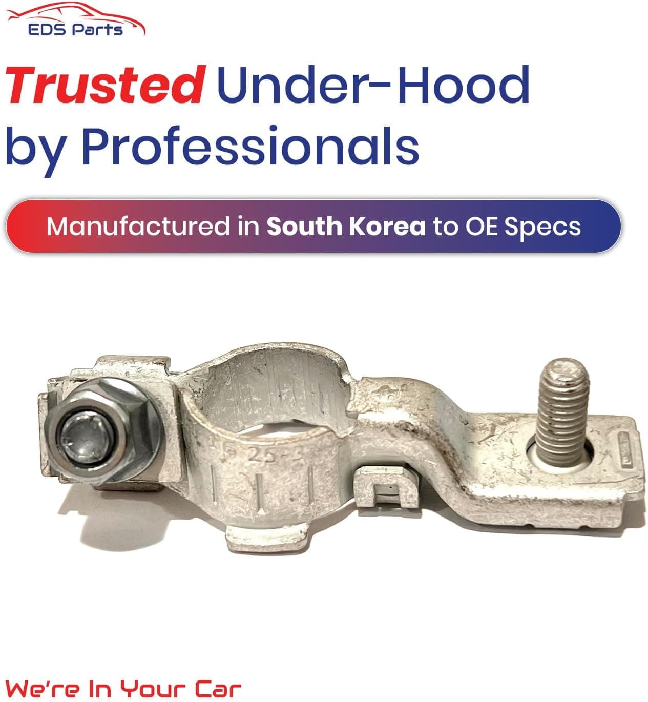 EDS Positive Terminals EDS 91982-2M000 91982-2M010 91981-2M000 Positive Battery Terminal – Exact OE Replacement Battery Post Clamp for Hyundai, Kia & Genesis Vehicles – Tin-Plated Copper Alloy Terminal with M6 Nut Hyundai | Kia 91982-2M000 Positive Battery Terminal Connector