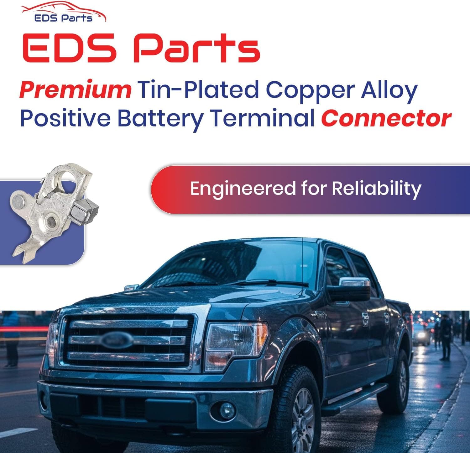 EDS Positive Terminals EDS 926-882 926882 Positive Battery Terminal Connector | Compatible Replacement for Ford BT4Z-14450-AA/BT4Z14450AA | Fits Ford F-150, Edge, Mustang, Focus, Fusion, Explorer & Similar Models EDS 926-882 Positive Battery Terminal for Ford Vehicles 