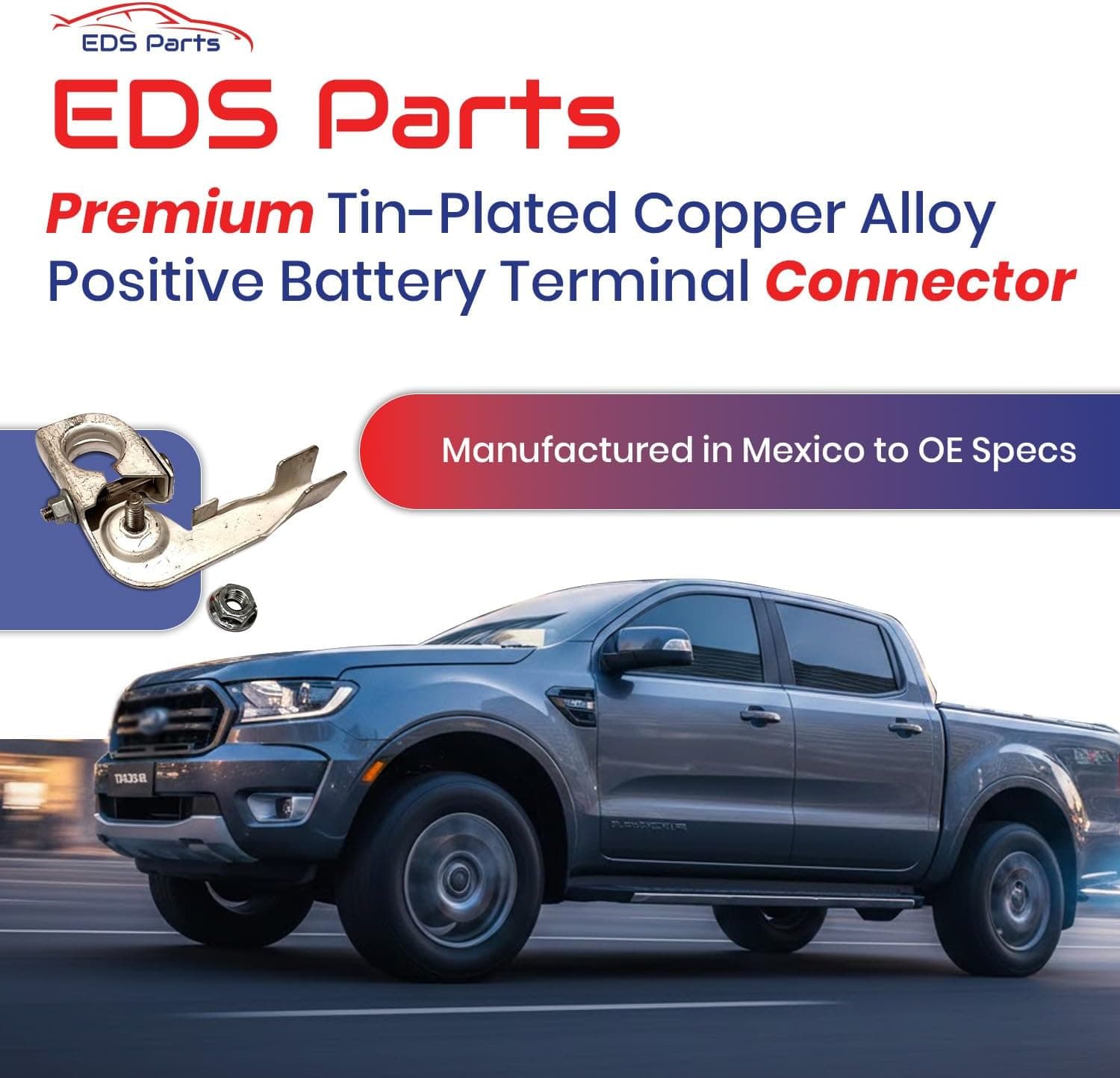 EDS Positive Terminals EDS New 926-601 926601 Positive Battery Terminal Replacement Kit with Auxiliary Post & Heat Shrink, Direct Replacement for Ford Chevy Dodge Cars & Pick-Up Trucks (Ranger, Fiesta, Focus, Taurus) EDS 926-601 Positive Battery Terminal for Ford Chevy Dodge etc