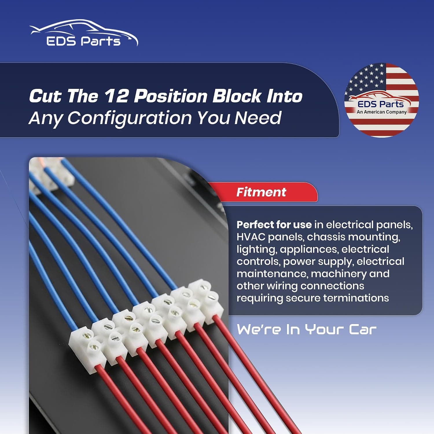 EDS Terminal Block 12 Position / 24 Contact Terminal Block Barrier Strip Dual Row with Screw Connector 30 Amp 300V HVAC Panel Chassis Mount etc. ES1200/12DSFB ES1200/12DSFB -12 Position / 24 Contact Terminal Block Strip 30 Amp