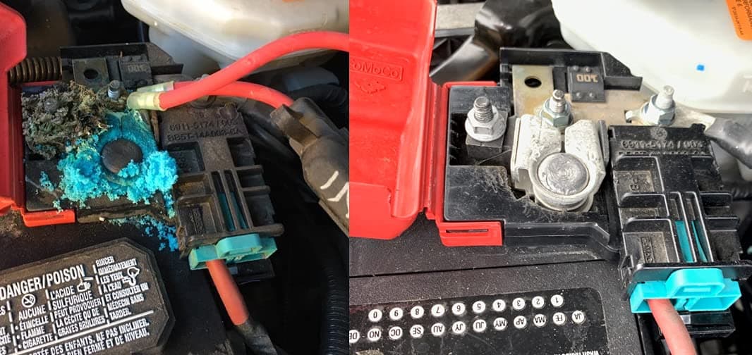 EDS Terminal Set Terminal Set!! EDS 926-605 & 926-879 - Compatible Replacement for Ford GM Etc Positive & Negative Battery Terminals for corroded DA8Z-14526-A DA8Z14526A BT4Z-14450-BA Explorer Taurus Flex MKZ etc. EDS 926-605 & 926-879 - Battery Terminal Set for Ford GM etc