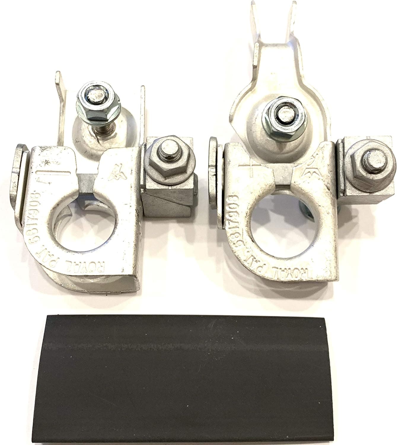 EDS Terminal Set Terminal Set!! New 7T4Z-14450-A & BT4Z-14450-BA POSITIVE & NEGATIVE Terminal Clamps - With NutS & Heatshrink Ford 7T4Z-14450-A & BT4Z-14450-BA Battery Terminal Set 