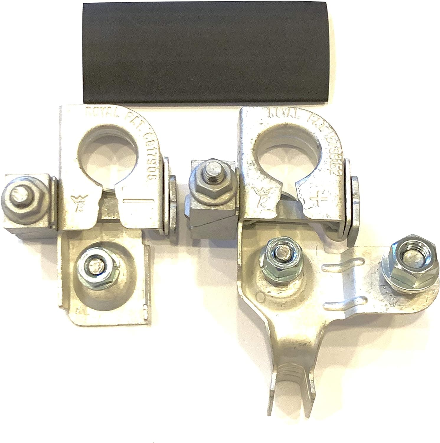 EDS Terminal Set Terminal Set!! New BT4Z-14450-AA POSITIVE & BT4Z-14450-BA NEGATIVE Battery Terminal Clamp - with Nuts & Heatshrink Ford BT4Z-14450-AA Positive & BT4Z-14450-BA Battery Terminal Set