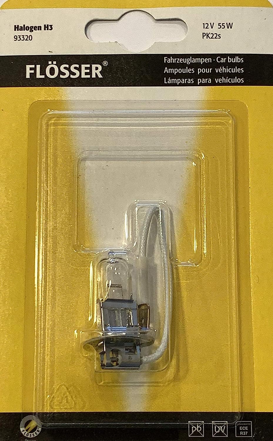 FLOSSER Lighting 2 Pack!! FLOSSER H3 12V 55W Halogen Automotive Bulb 55 Watt 12 Volt 93320 2 Pack!! FLOSSER H3 93320
