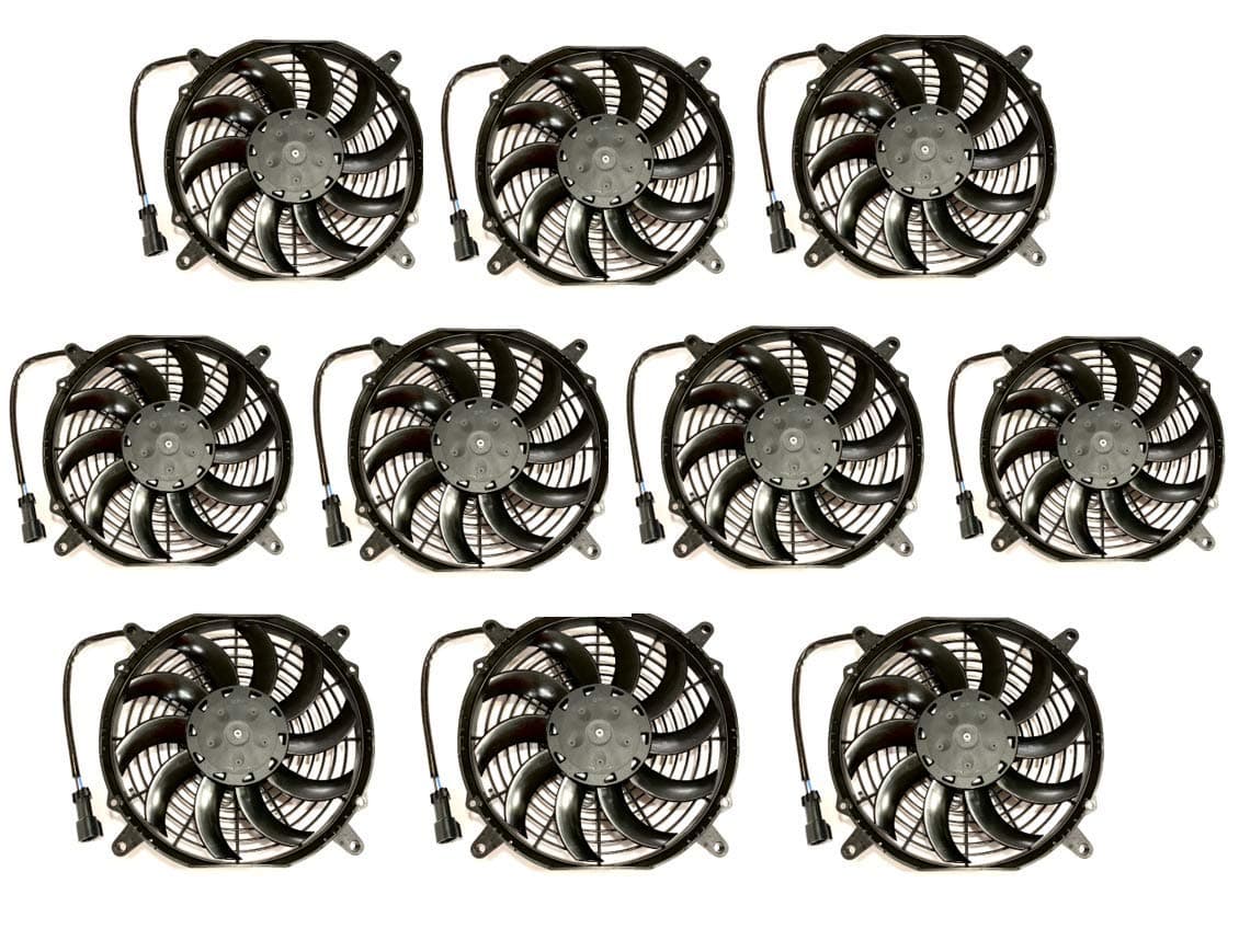 SPAL 10" 10 Pack!! - SPAL 30100628B Trans/Air 2160116 10'' Puller Fans 12 Volt High Performance Curved Blades 802 cfm with 8 mounting Brackets VA11A-AP7/C/T-57A  Save $$ 10 Pack!! SPAL 30100628B Trans/Air 2160116 10'' Puller Fans