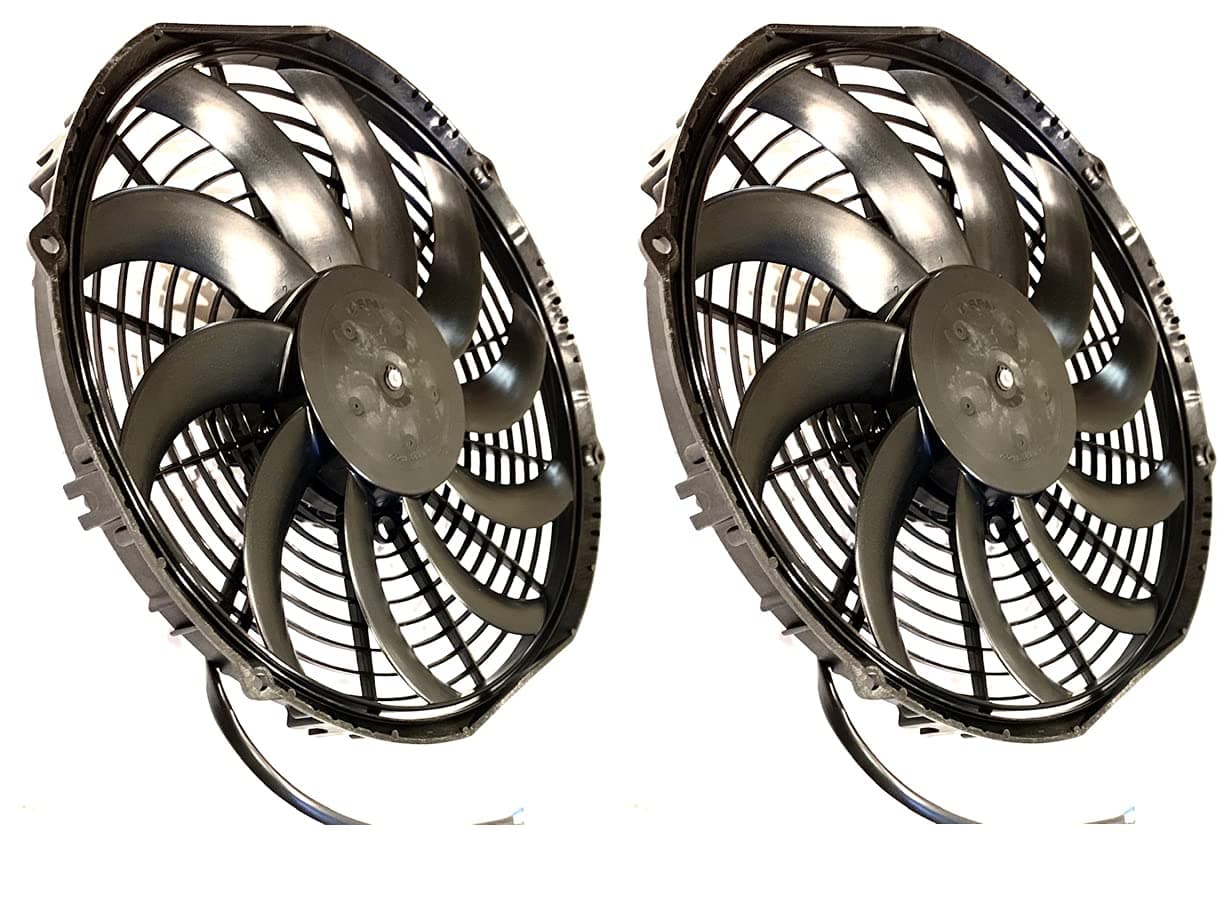 SPAL 10" 2 Pack!! - SPAL 30100435 10" Fan Puller Curved Blades 12 Volt Low Profile 847 cfm VA11-AP7/C-57A SPAL Fan - 30100435 10" Fan Puller 847 cfm - 2 Pack!!