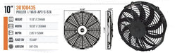 SPAL 10" 2 Pack!! - SPAL 30100435 10" Fan Puller Curved Blades 12 Volt Low Profile 847 cfm VA11-AP7/C-57A SPAL Fan - 30100435 10" Fan Puller 847 cfm - 2 Pack!!