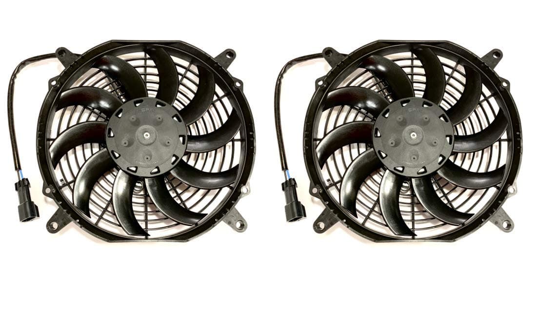 SPAL 10" 2 Pack!! - SPAL 30100628B Trans/Air 2160116 10'' Puller Fans 12 Volt High Performance Curved Blades 802 cfm with 8 mounting Brackets VA11A-AP7/C/T-57A SPAL Fan - 30100628B Trans/Air 2160116 10'' Puller Fans - 2 Pack!!