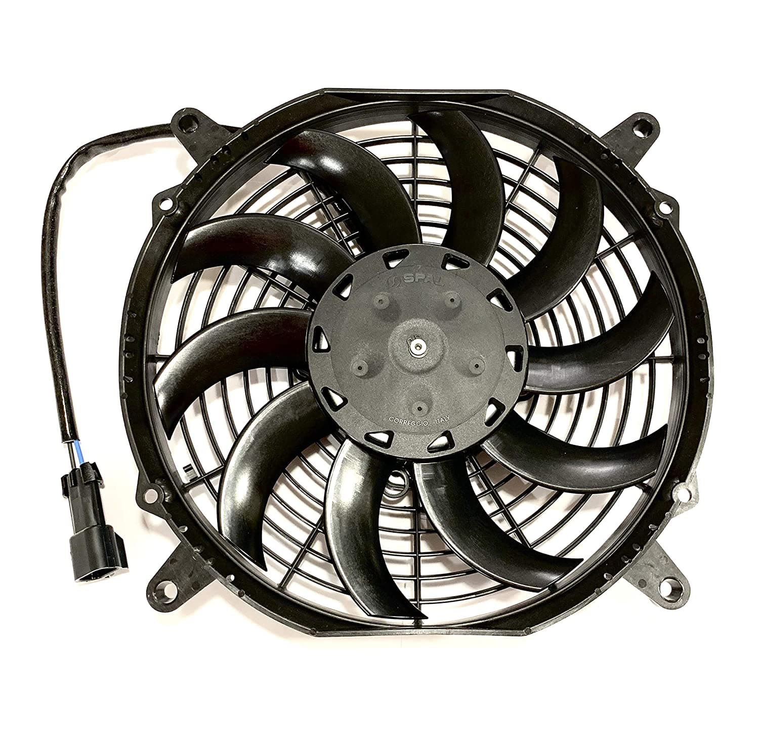 SPAL 10" 2 Pack!! - SPAL 30100628B Trans/Air 2160116 10'' Puller Fans 12 Volt High Performance Curved Blades 802 cfm with 8 mounting Brackets VA11A-AP7/C/T-57A SPAL Fan - 30100628B Trans/Air 2160116 10'' Puller Fans - 2 Pack!!