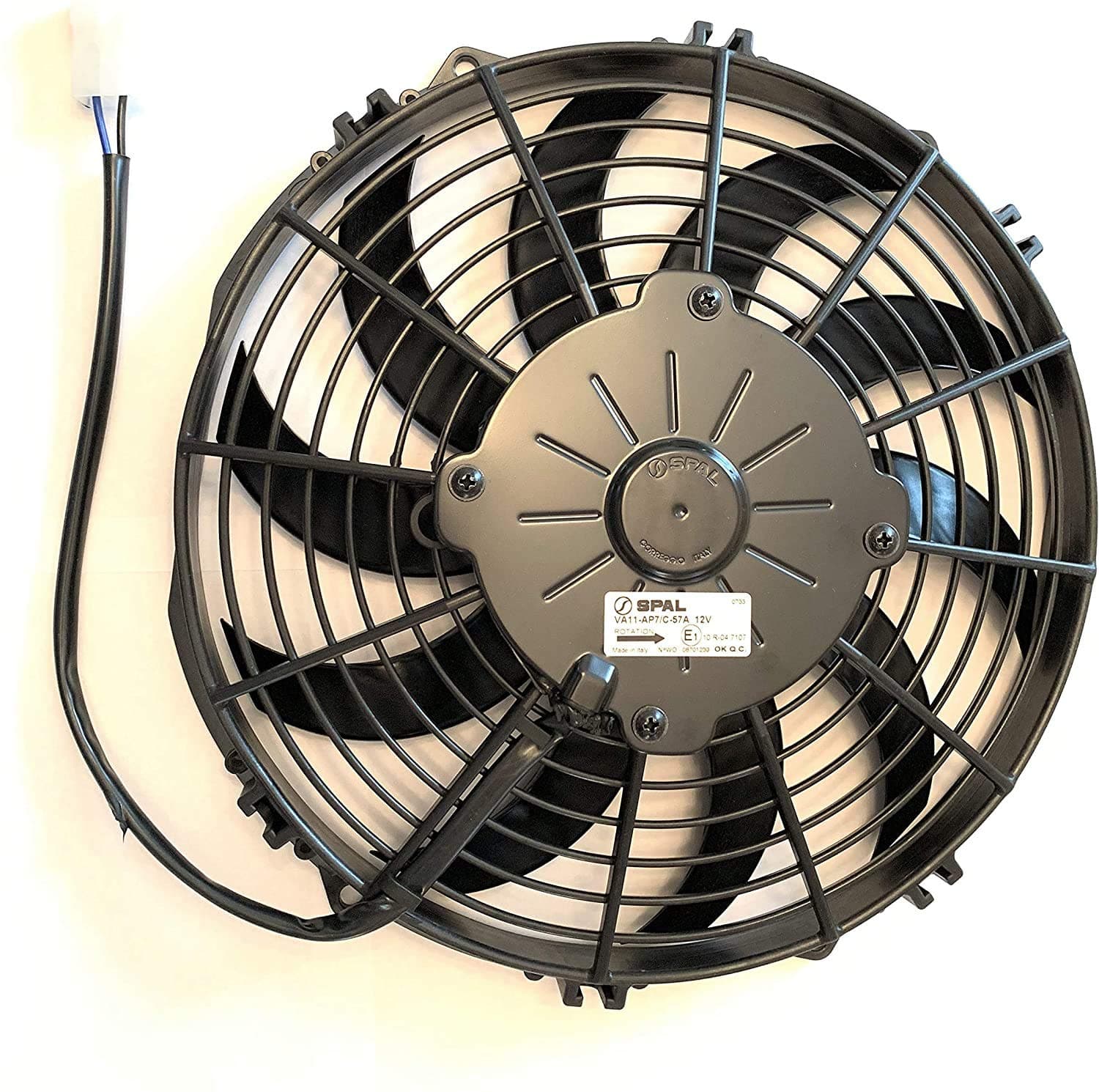SPAL 10" SPAL Fan - 30100435 10'' 12 Volt Low-Profile Puller Fan Curved Blades 847 cfm VA11-AP7/C-57A SPAL Fan - 30100435 10'' Puller Fan Curved Blades 847 cfm