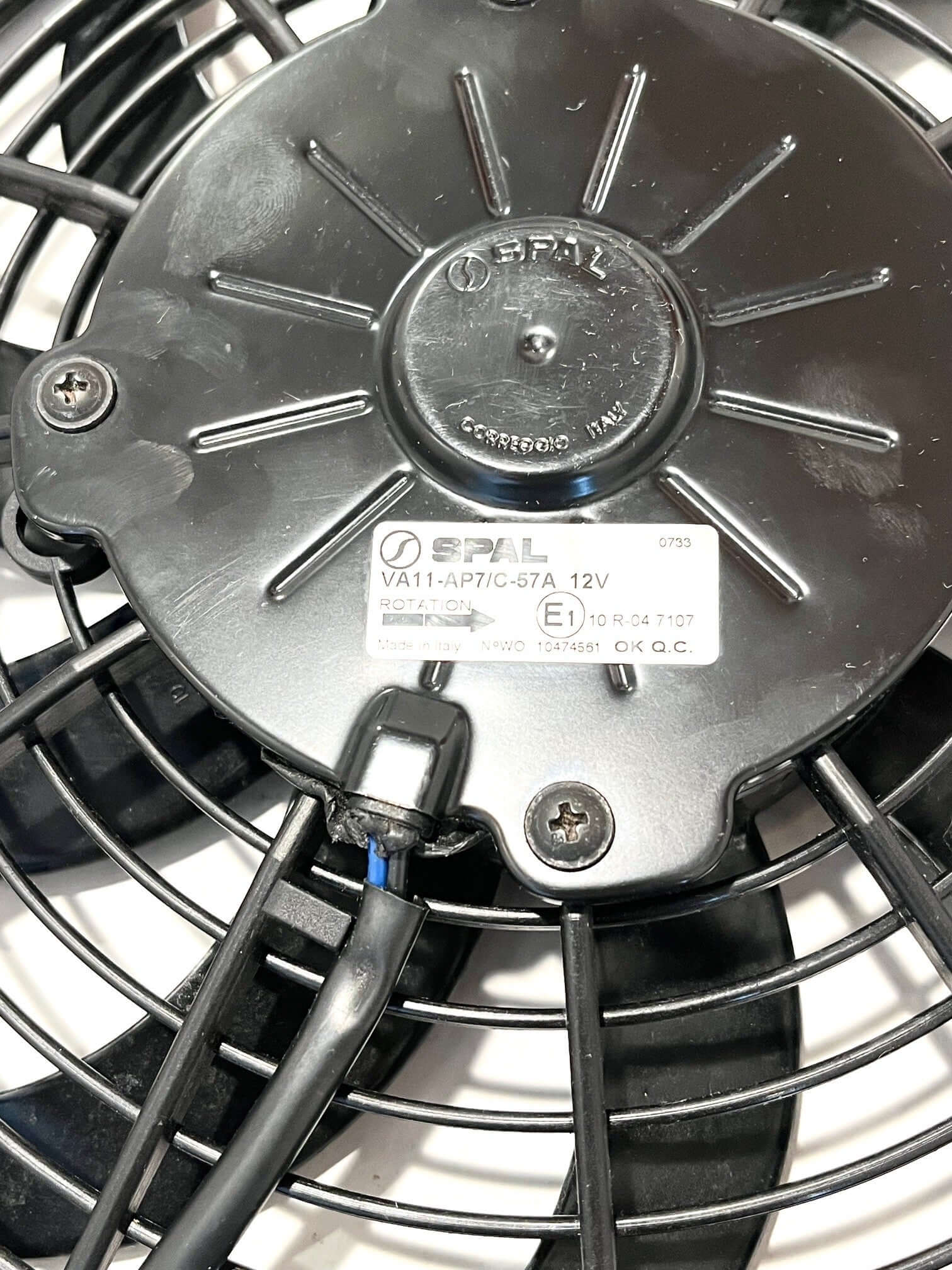 SPAL 10" SPAL Fan - 30100435 **USED** 10'' 12 Volt Low-Profile Puller Fan Curved Blades 847 cfm VA11-AP7/C-57A SPAL Fan - 30100435 **USED** 10'' 12 Volt  uller Fan