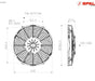 SPAL 10" SPAL Fan - 30100588 10" Pusher Curved Blades 12 Volt High-Performance 839 cfm VA11-AP7/C/I-57S 12V IP68 Waterproof Brushed Fan for Cooling Radiators, Oil Coolers, and Compact Applications etc. SPAL 30100588 10'' 12 Volt Pusher Fan 839 cfm