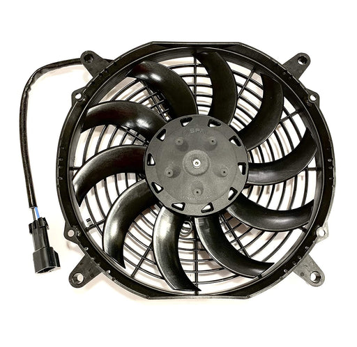 SPAL 10" SPAL Fan - 30100628B Trans/Air 2160116 10'' 12 Volt Puller Fan High Performance Curved Blades 802 cfm with 8 mounting Brackets VA11A-AP7/C/T-57A SPAL Fan - 30100628B Trans/Air 2160116 10'' 12 V Puller Fan