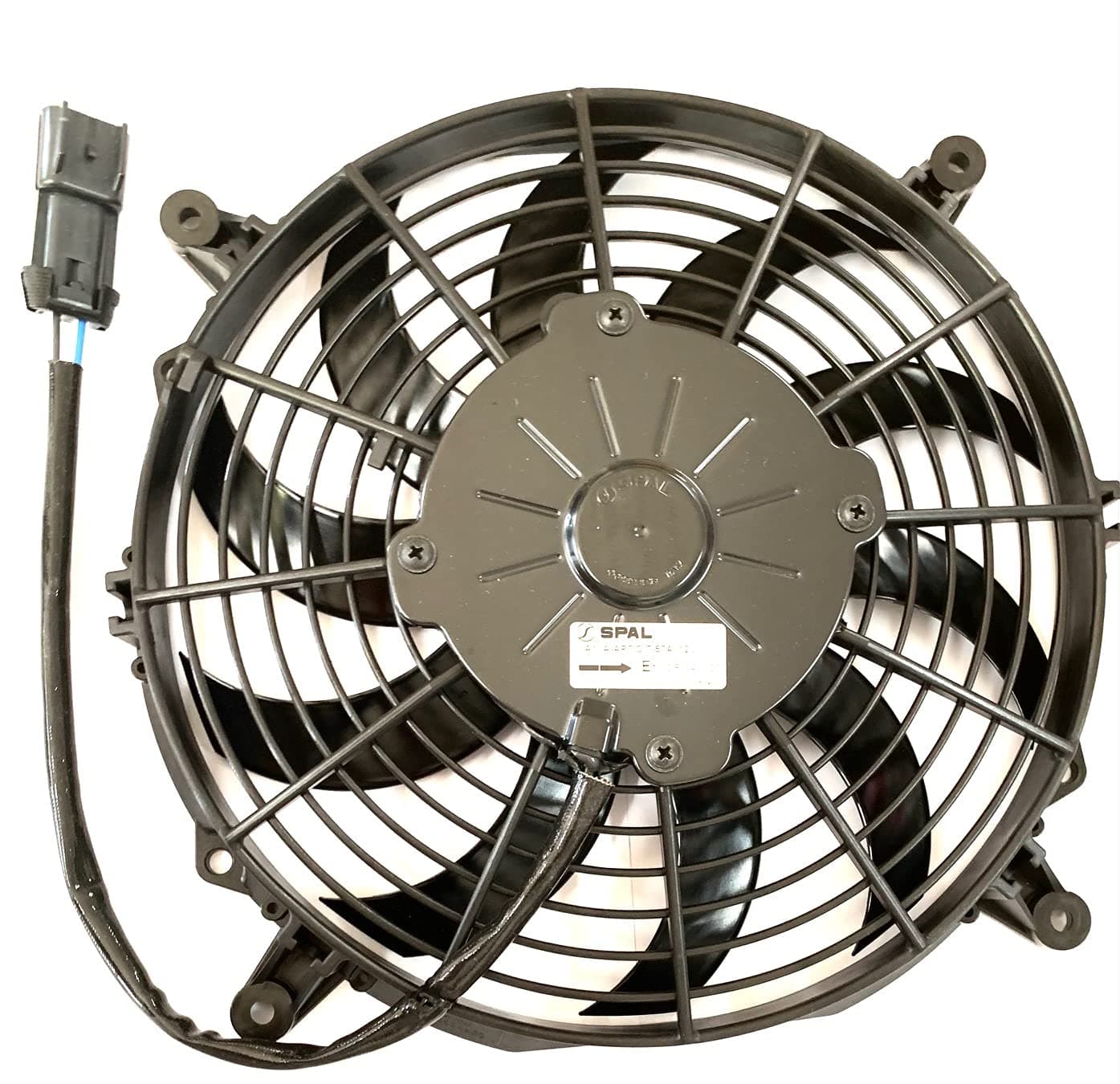 SPAL 10" SPAL Fan - 30100628B Trans/Air 2160116 10'' 12 Volt Puller Fan High Performance Curved Blades 802 cfm with 8 mounting Brackets VA11A-AP7/C/T-57A SPAL Fan - 30100628B Trans/Air 2160116 10'' 12 V Puller Fan
