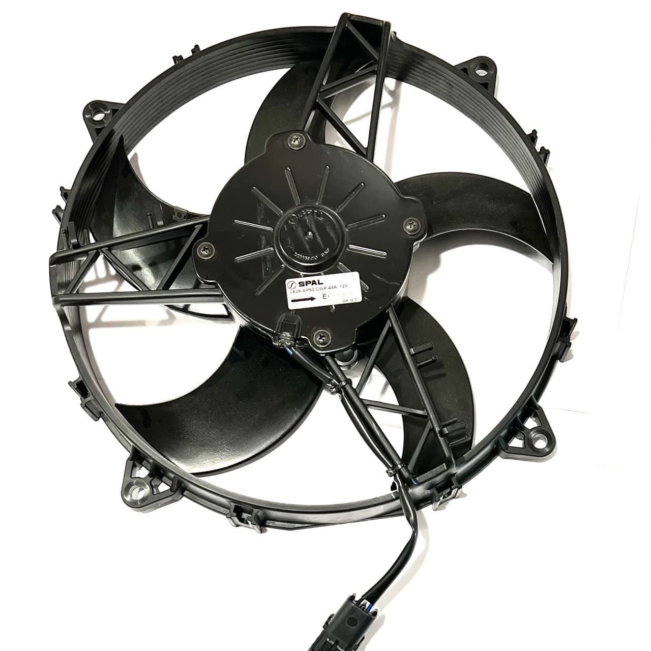 SPAL 11" SPAL Fan - 30101550M 11" 12 Volt Puller Radiator Condenser Fan High Performance Curved Blade 1233 cfm VA26-AP50/CWP-44A with Female Vehicle Side Connector Kit/Sealed Version of 30101512 SPAL Fan - 30101550M 11" 12 Volt Puller Condenser Fan 