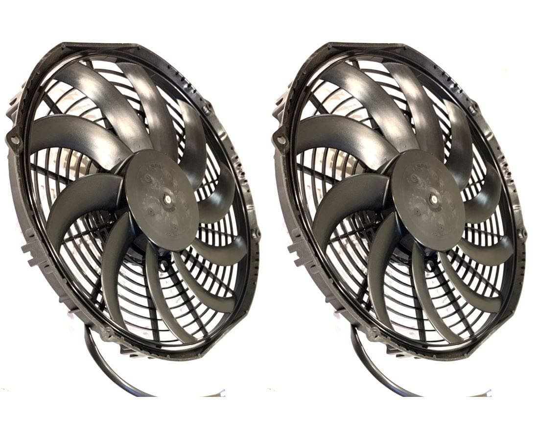 SPAL 12" 2 Pack!! - SPAL 30101522 12" Fan Puller Curved Blades 12 Volt High-Performance 1226 cfm VA10-AP50/C-61A SPAL Fan - 30101522 12" Fan Puller 12 Volt fan - 2 Pack!!