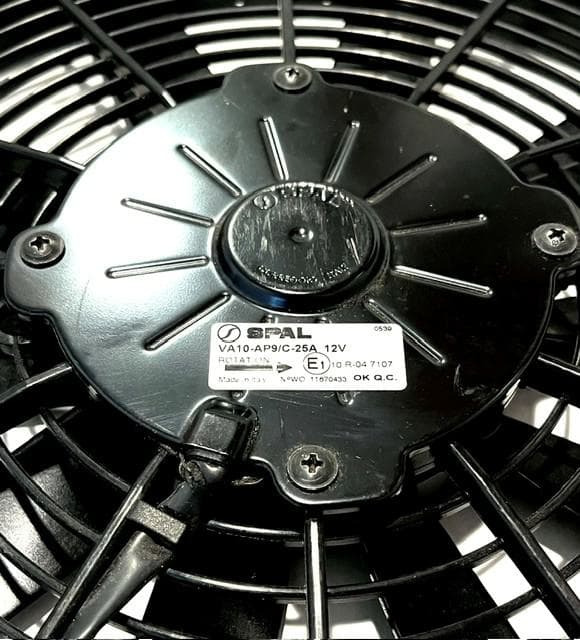 SPAL 12" SPAL Fan - 30100375 **USED** 12 Inch 12 Volt Puller Fan Straight Blades High-Performance VA10-AP9/C-25A SPAL Fan - 30100375 USED 12 Inch Fan