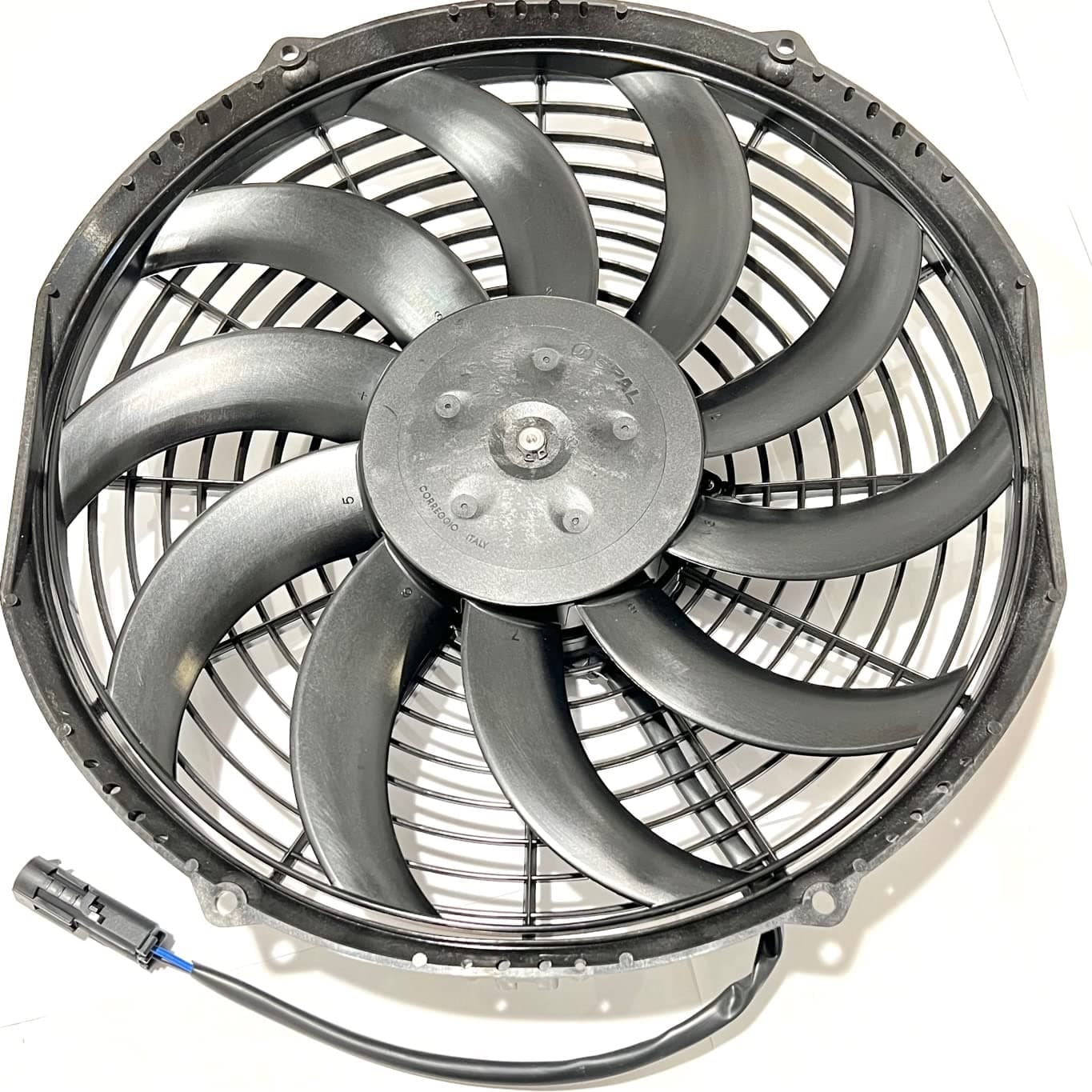 SPAL 12" SPAL Fan - 30101529 12" 12 Volt Puller Fan - for Thermo King 78-1201 781201 IE01943G0 High Performance Curved Blade 1226 cfm with Weatherpack Sealed Connector Puller Radiator Condenser SPAL Fan - 30101529 12" 12 Volt Puller Fan 