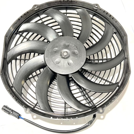 SPAL 12" SPAL Fan - 30101529 12" 12 Volt Puller Fan - for Thermo King 78-1201 781201 IE01943G0 High Performance Curved Blade 1226 cfm with Weatherpack Sealed Connector Puller Radiator Condenser SPAL Fan - 30101529 12" 12 Volt Puller Fan 