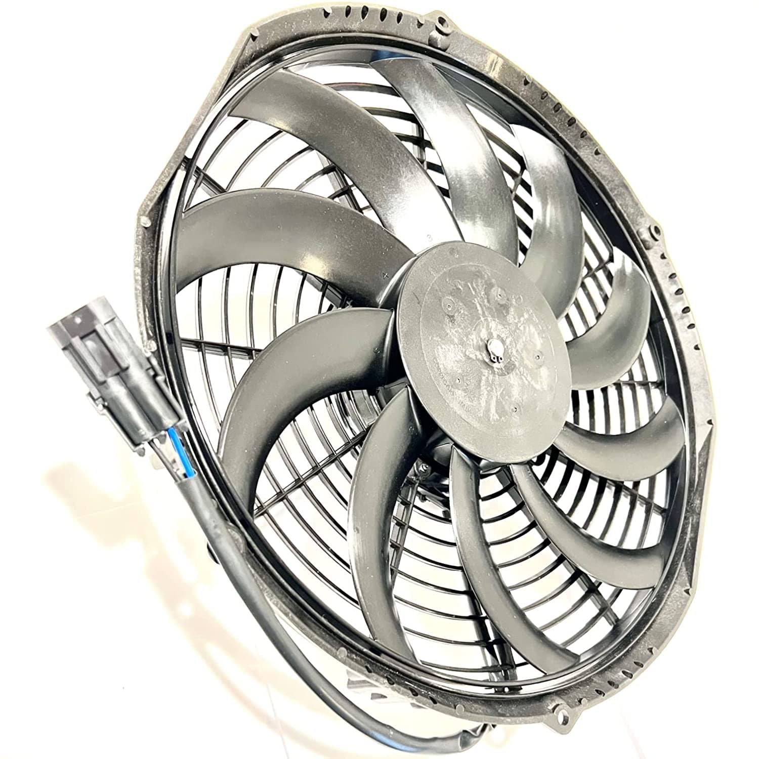 SPAL 12" SPAL Fan - 30101529 12" 12 Volt Puller Fan - for Thermo King 78-1201 781201 IE01943G0 High Performance Curved Blade 1226 cfm with Weatherpack Sealed Connector Puller Radiator Condenser SPAL Fan - 30101529 12" 12 Volt Puller Fan 