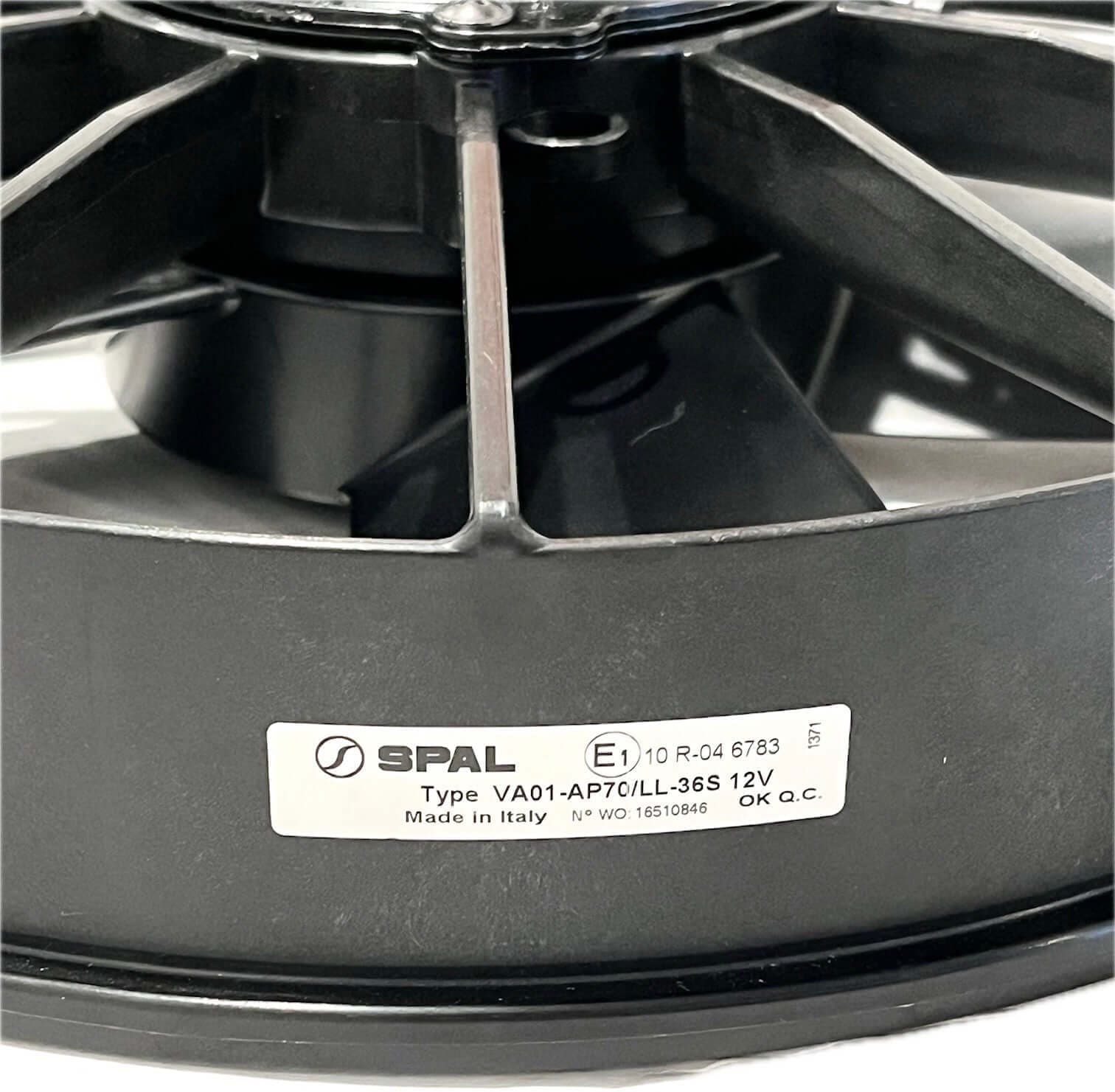 SPAL 12" SPAL Fan - 30102025 **USED** 12" 12 Volt Pusher Fan 1687 CFM Cooling Radiator or Thermo King Tripac APU Evolution Carrier etc -Catalog P/N VA01-AP70/LL-36S SPAL Fan - 30102025 **USED** 12" 12 Volt Pusher Fan 1687 CFM